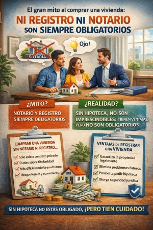 El gran mito al comprar una vivienda: ni Registro ni notario son siempre obligatorios