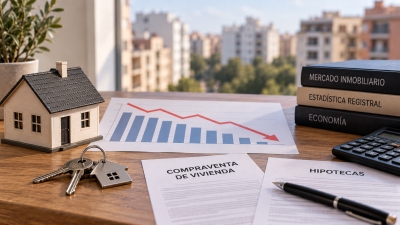 Registradores: la compraventa de vivienda cae un 7,7% en julio, el mayor descenso en más de dos años